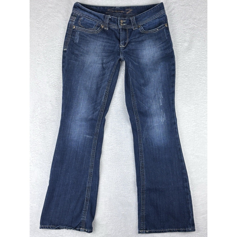 Seven 7 Womens Jeans Blue Bootcut Mid Rise Jeans Size 8
